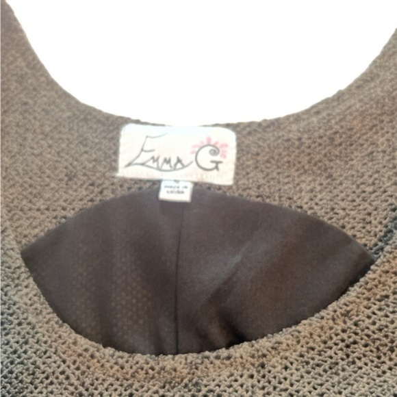 Emma G. Sleeveless Bohemian Dress | Brown| Crocheted Pockets & Hem | S… - Picture 5 of 9